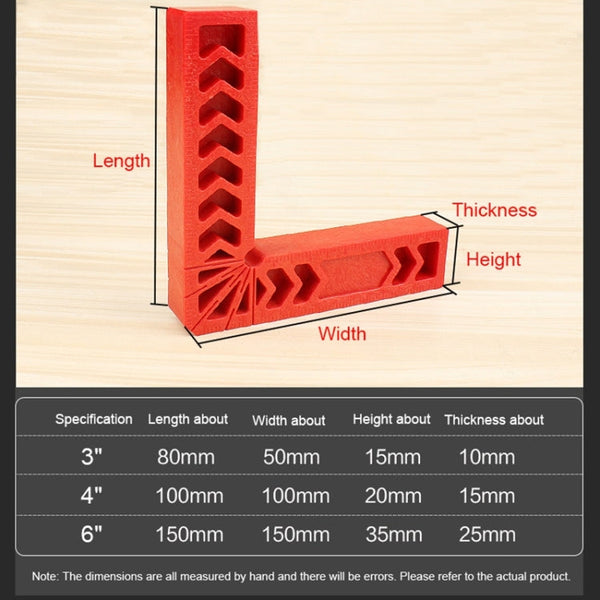 6 Inch Plastic 90 Degree Woodworking Auxiliary Positioner Square Ruler Fixing Tool, 6 Inch