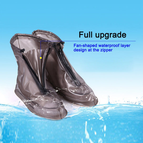 Fashion PVC Non-slip Waterproof Thick-soled Shoe Cover Size: XL
