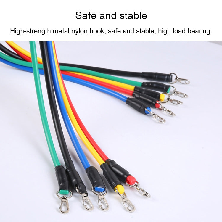 jx-003 11 in 1 100lbs TPE Five-point Buckle Household Pull Rope Resistance Band Fitness Equipment Set, 100lbs with Blue Handle