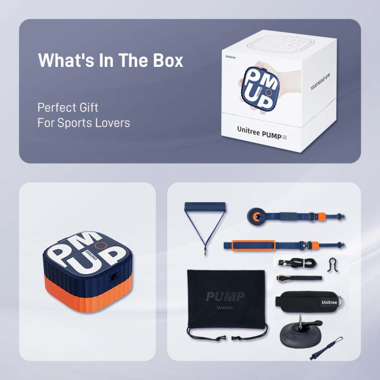 Unitree Pump Portable Home Gym Pump 4.4-44lbs Adjustable Resistance Cable Machine, Pump(Dark Blue), Pump(Blue Orange), Pump(White), Pump(Pink)