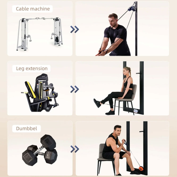 Unitree Pump Portable Home Gym Pump 4.4-44lbs Adjustable Resistance Cable Machine, Pump(Dark Blue), Pump(Blue Orange), Pump(White), Pump(Pink)