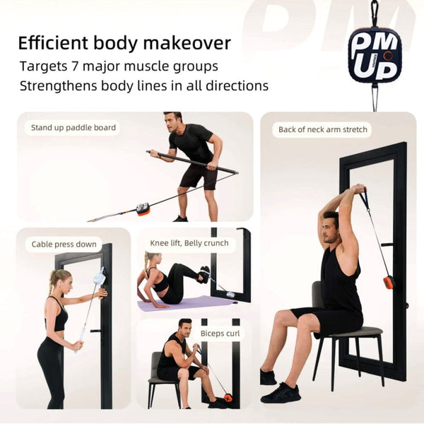 Unitree Pump Portable Home Gym Pump 4.4-44lbs Adjustable Resistance Cable Machine, Pump(Dark Blue), Pump(Blue Orange), Pump(White), Pump(Pink)