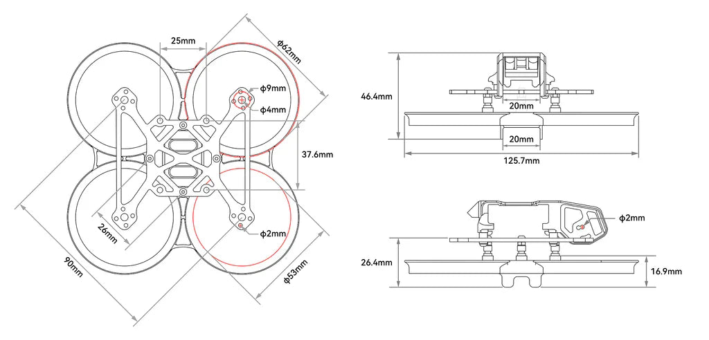 Pavo20 Brushless Whoop Frame With HD VTX Bracket