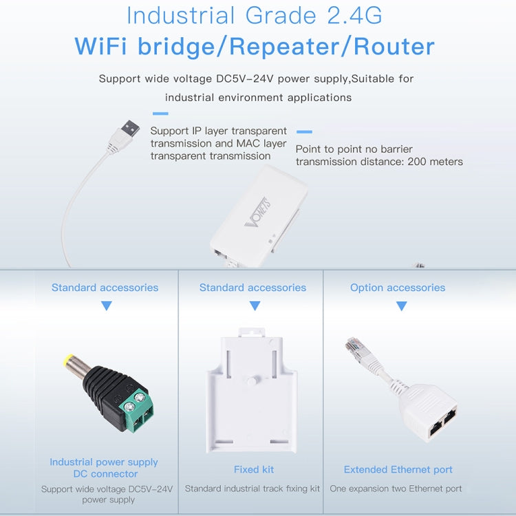 VONETS VAP11G-500S High Power CPE 20dbm Mini WiFi 300Mbps Bridge WiFi Repeater Signal Booster, Outdoor Wireless Point to Point, No Abstacle, VAP11G-500
