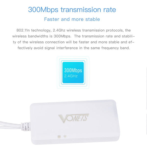 VONETS VAP11G-500S High Power CPE 20dbm Mini WiFi 300Mbps Bridge WiFi Repeater Signal Booster, Outdoor Wireless Point to Point, No Abstacle, VAP11G-500