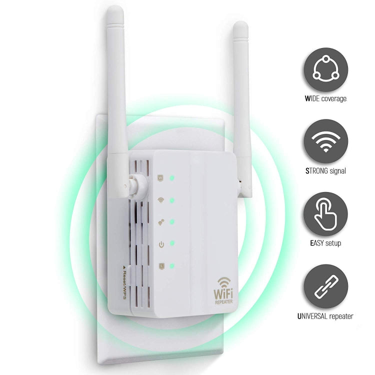 300Mbps Wireless-N Range Extender WiFi Repeater Signal Booster Network Router with 2 External Antenna, EU Plug, 2 External Antenna (White), 2 External Antenna (Black)