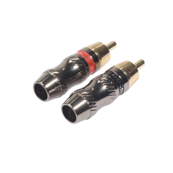 REXLIS TR026 2 PCS RCA Male Plug Audio Jack Gold Plated Adapter for DIY Audio Cable & Video cable, RCA Male