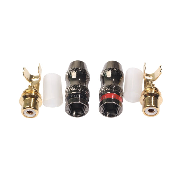 REXLIS TR026-1 2 PCS RCA Female Plug Audio Jack Gold Plated Adapter for DIY Audio Cable & Video cable, RCA Female