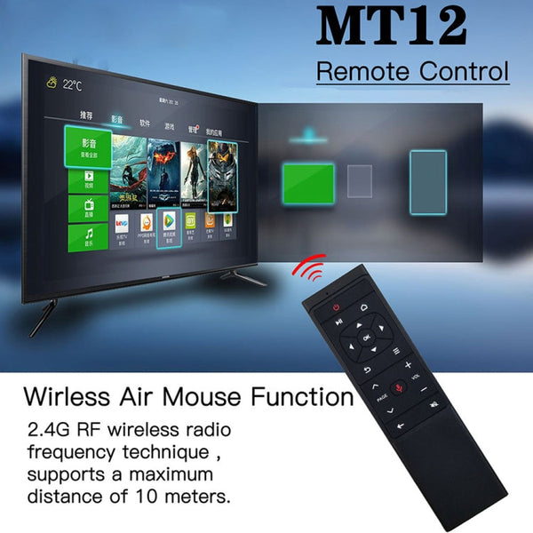 MT12 2.4G Air Mouse Remote Control with Fidelity Voice Input & IR Learning for PC & Android TV Box & Laptop & Projector