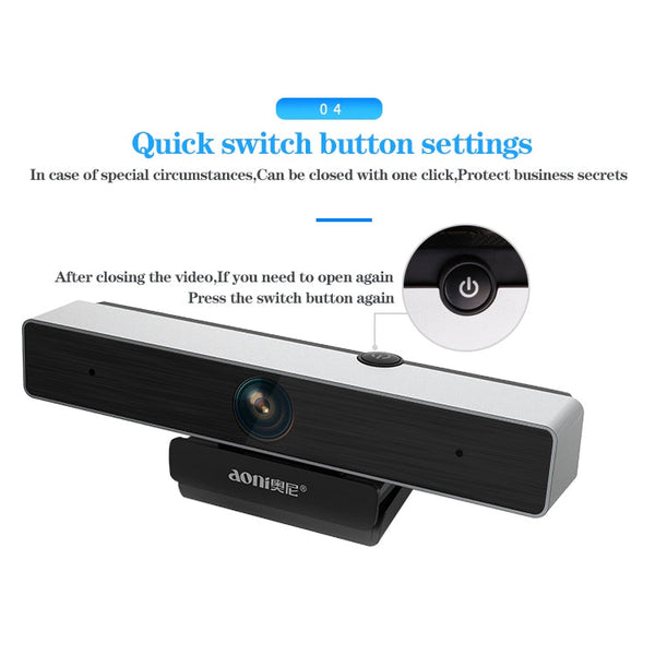 aoni C90 1080P HD Business Smart Computer Camera with Microphone, C90