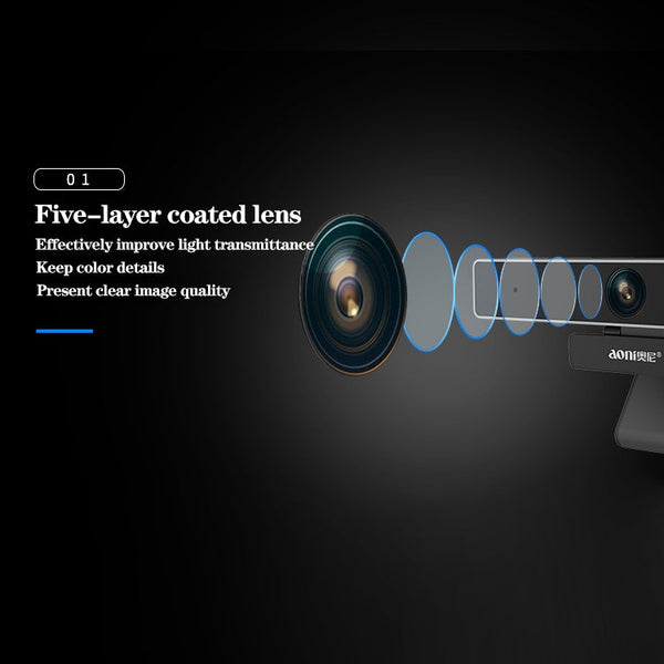 aoni C90 1080P HD Business Smart Computer Camera with Microphone, C90