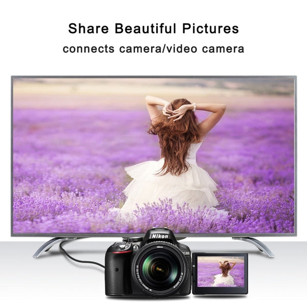 50cm 4K HDMI Male to Micro HDMI Left Angled Male Gold-plated Connector Adapter Cable, 50cm Left