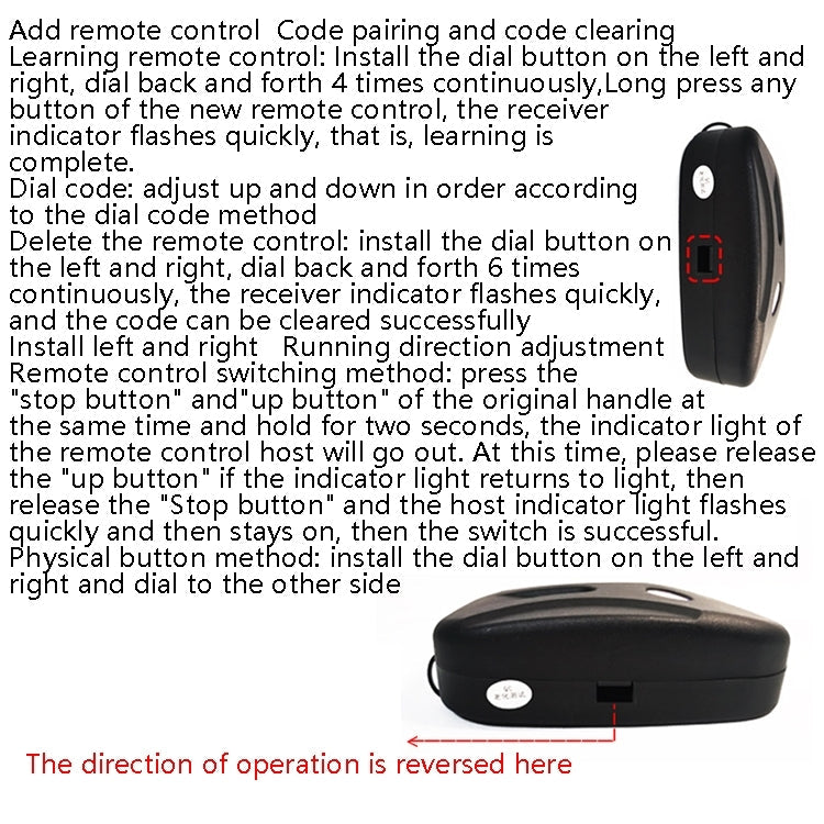 Electric Garage Door Controller Rolling Door Roll Gate Remote Control Plug-Chain Motor Receiver with Cable, with Cable