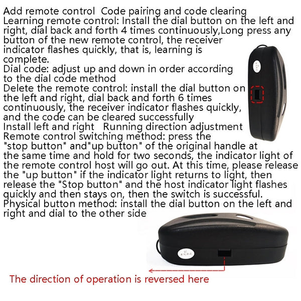 Electric Garage Door Controller Rolling Door Roll Gate Remote Control Plug-Chain Motor Receiver with Cable, with Cable