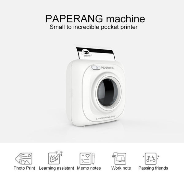 PAPERANG P1 Portable ABS Bluetooth 4.0 Printer Thermal Photo Phone Wireless Connection Printer, P1 White