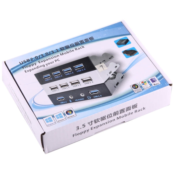 3.5 inch Floppy Expansion Bay Front Panel 4 Ports USB 2.0 HUB  Adapter Connector