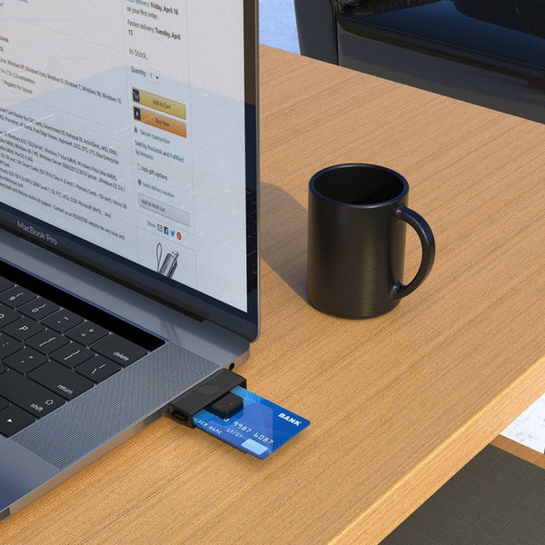 Rocketek CR318 USB 2.0 Smart Card / SIM / ID / CAC Card Reader, USB