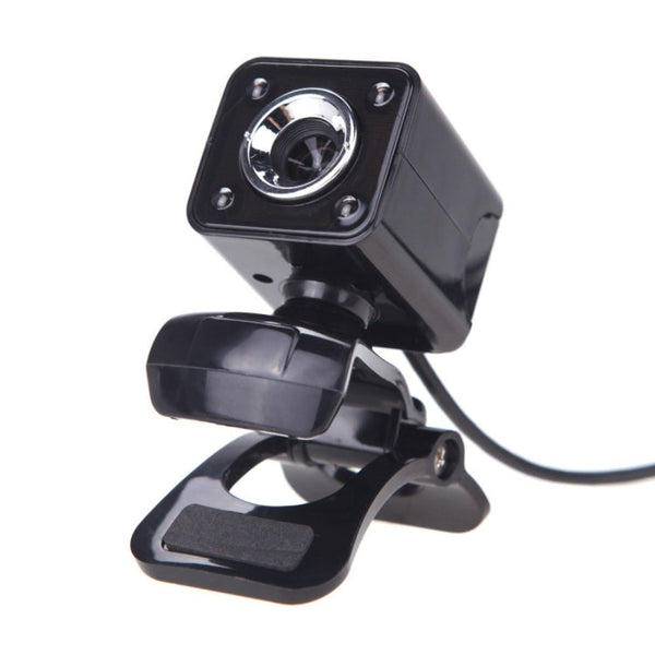 A862 360 Degree Rotatable 480P WebCam USB Wire Camera with Microphone & 4 LED lights for Desktop Skype Computer PC Laptop, Cable Length: 1.4m