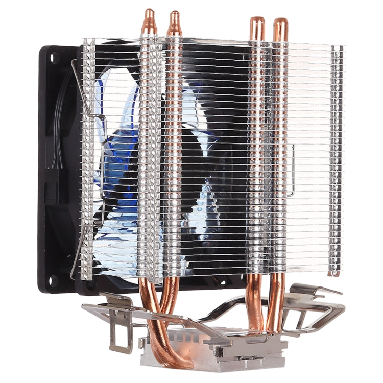 LED CPU Cooler Pure Copper Double Heat Pipe CPU Radiator CPU Fan, with Blue Light, with Blue Light