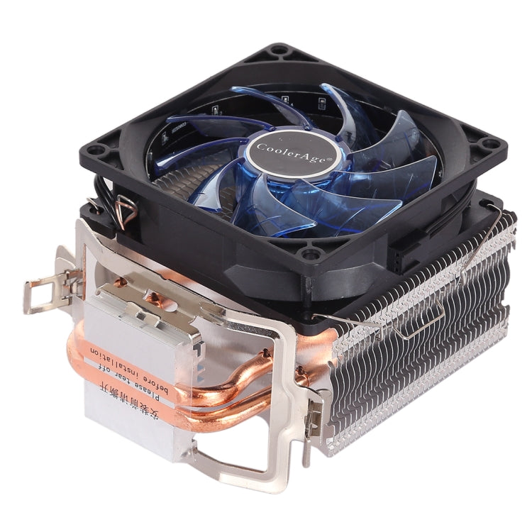LED CPU Cooler Pure Copper Double Heat Pipe CPU Radiator CPU Fan, with Blue Light, with Blue Light