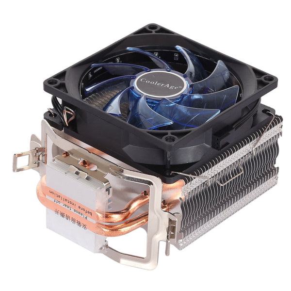 LED CPU Cooler Pure Copper Double Heat Pipe CPU Radiator CPU Fan, with Blue Light, with Blue Light