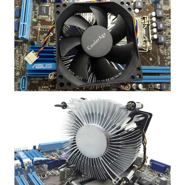4Pin CPU Cooler Mute Silent Fan Heat Sink for Intel 1155 / 1151 / i3 / i5, Intel 1155 / 1151 / i3 / i5