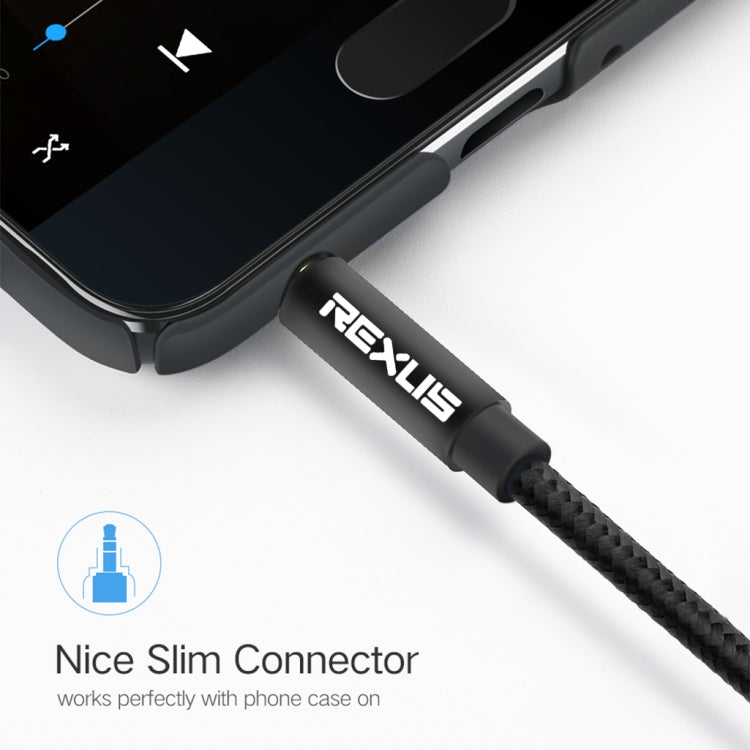 REXLIS 3629 3.5mm Male to Male Car Stereo Gold-plated Jack AUX Audio Cable for 3.5mm AUX Standard Digital Devices, Length: 1m, Length: 1m