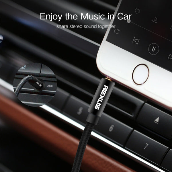 REXLIS 3629 3.5mm Male to Male Car Stereo Gold-plated Jack AUX Audio Cable for 3.5mm AUX Standard Digital Devices, Length: 1m, Length: 1m