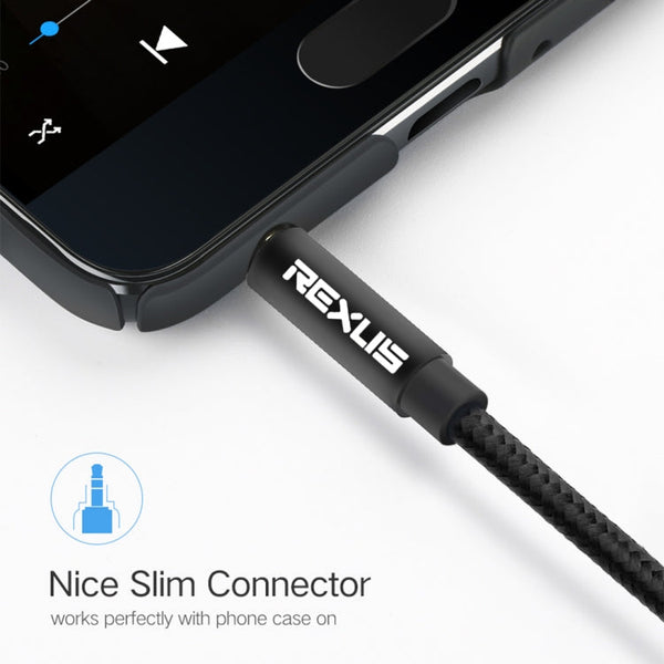 REXLIS 3629 3.5mm Male to Male Car Stereo Gold-plated Jack AUX Audio Cable for 3.5mm AUX Standard Digital Devices, Length: 1.8m, Length: 1.8m