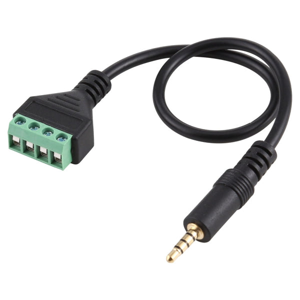 3.5mm Male to 4 Pin Pluggable Terminals Solder-free Connector Solderless Connection Adapter Cable, Length: 30cm, 3.5mm Male to 4 Pin