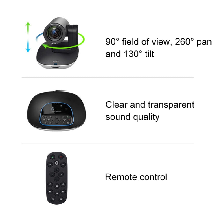 Logitech CC3500e HD 1080P Online Class Video Business Teleconference Camera, EU Plug