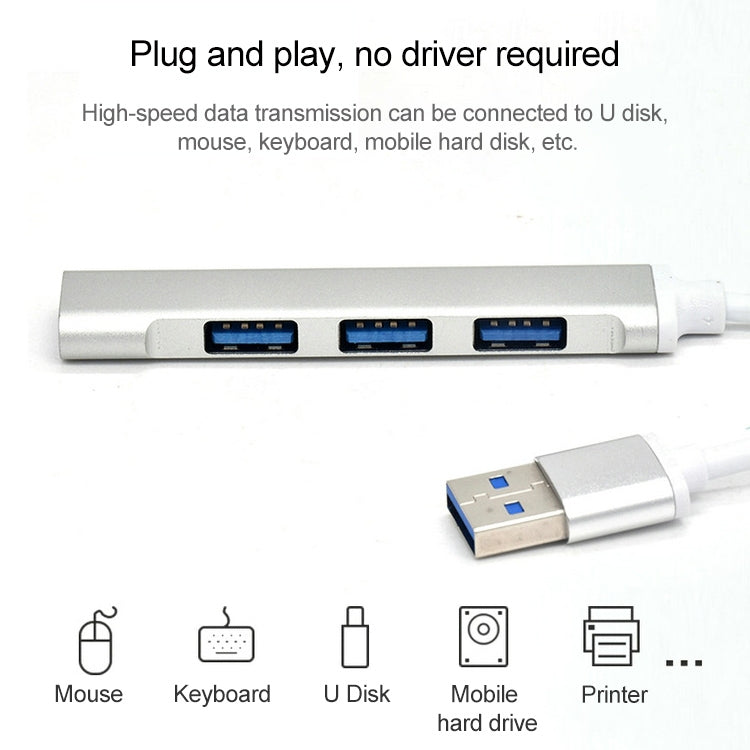A-809 4 x USB 3.0 to USB 3.0 Aluminum Alloy HUB Adapter, A-809
