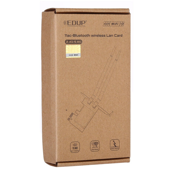 EDUP EP-9620 2 in 1 AC1200Mbps 2.4GHz & 5.8GHz Dual Band PCI-E 2 Antenna WiFi Adapter External Network Card + Bluetooth