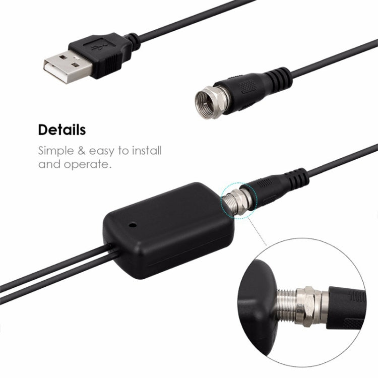 50 Miles Range 25dBi High Gain Digital Indoor HDTV Antenna with 3m Coaxial Cable, 50 Miles 25dBi Black