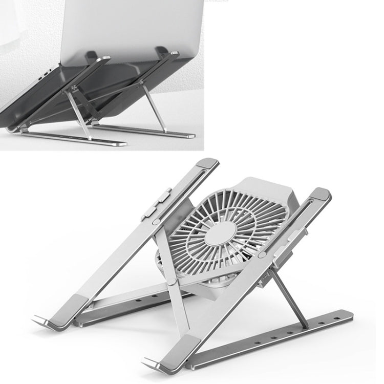 Portable Adjustable Laptop Stand Desktop Lifting Height Increase Rack Folding Heat Dissipation Holder, Style: Fan, Style: Fan