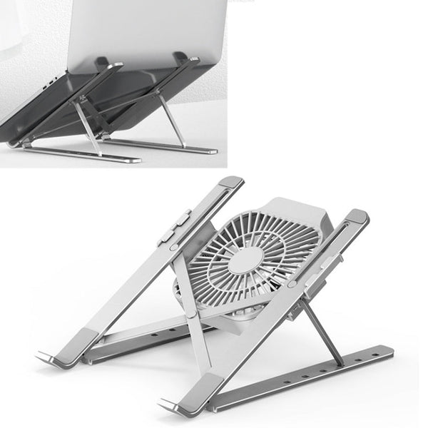 Portable Adjustable Laptop Stand Desktop Lifting Height Increase Rack Folding Heat Dissipation Holder, Style: Fan, Style: Fan