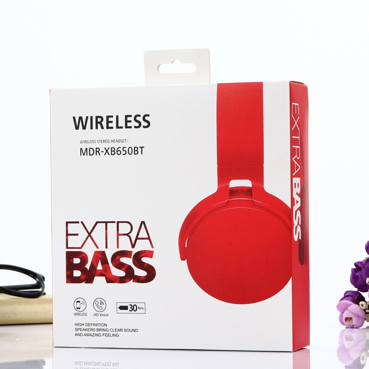 MDR-XB650BT Headband Folding Stereo Wireless Bluetooth Headphone Headset, Support 3.5mm Audio Input & Hands-free Call