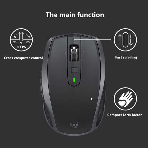 Logitech MX Anywhere 2S 4000DPI Bluetooth + Unifying Dual-mode Rechargeable Symmetrical Design Wireless Optical Gaming Mouse