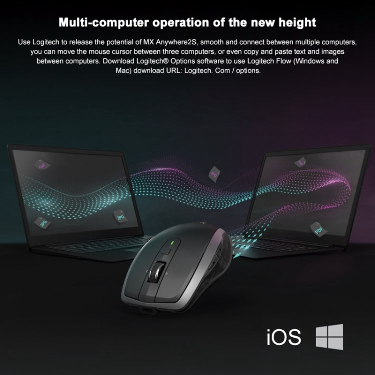 Logitech MX Anywhere 2S 4000DPI Bluetooth + Unifying Dual-mode Rechargeable Symmetrical Design Wireless Optical Gaming Mouse