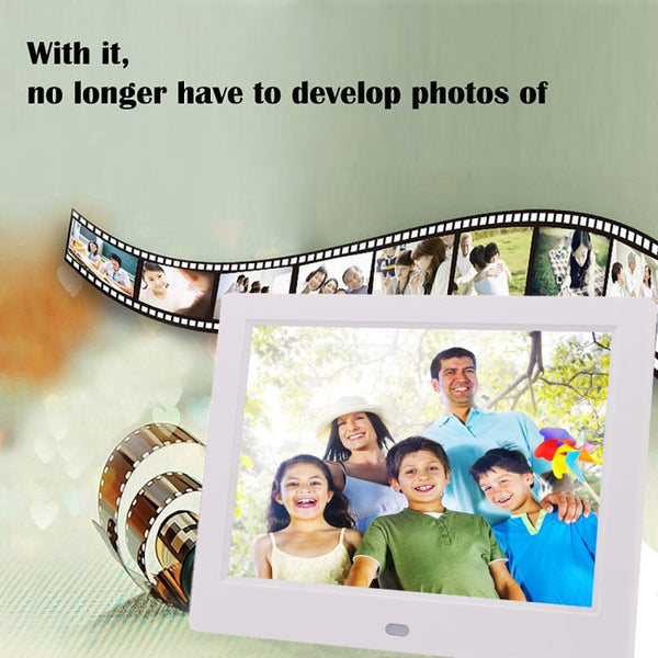 AC 100-240V 8 inch TFT Screen Digital Photo Frame with Holder & Remote Control, Support USB / SD Card Input, 8 inch TFT