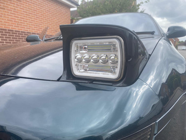 Pair Headlights (x2) - Toyota MR2 W20 89-99 / Jeep Wrangler / GMC Savana Safari K3500 / Ford F450 5x7" LED DEL Lightbar Square Light High / Low Beam Headlamps For Cars / Motorcycle / Van / Pickup / RV / Camper