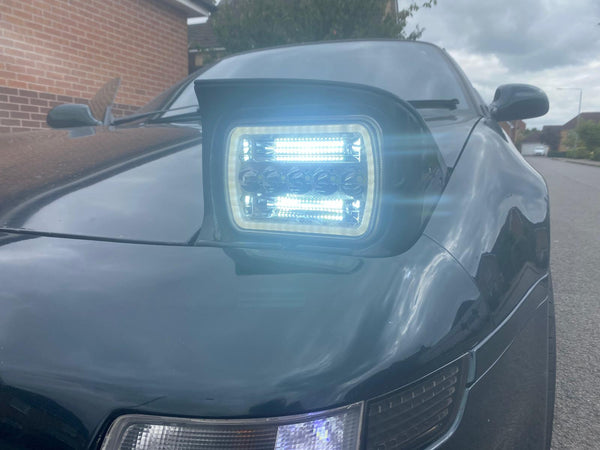 Pair Headlights (x2) - Toyota MR2 W20 89-99 / Jeep Wrangler / GMC Savana Safari K3500 / Ford F450 5x7" LED DEL Lightbar Square Light High / Low Beam Headlamps For Cars / Motorcycle / Van / Pickup / RV / Camper