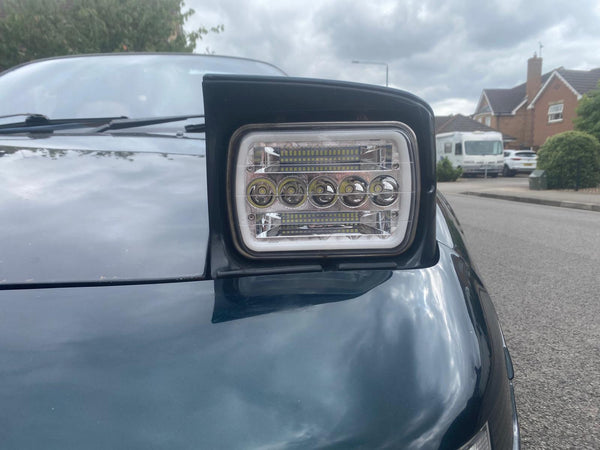 Pair Headlights (x2) - Toyota MR2 W20 89-99 / Jeep Wrangler / GMC Savana Safari K3500 / Ford F450 5x7" LED DEL Lightbar Square Light High / Low Beam Headlamps For Cars / Motorcycle / Van / Pickup / RV / Camper