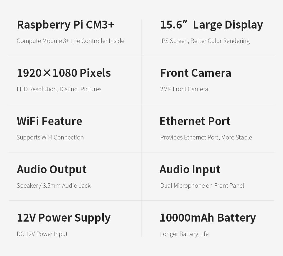 Pi Laptop 15.6inch Slim Laptop Based on Raspberry Pi Compute Module