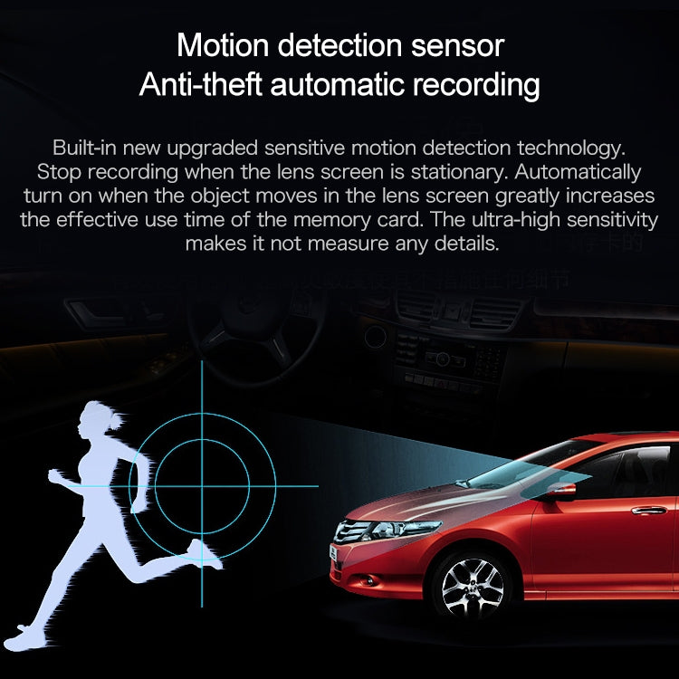 Mini Car DVR Camera Recorder 2.0 inch LCD Screen HD 1080P 170 Degrees Wide Angle Viewing, Support Motion Detection / Infrared Night Vision / TF Card / Mic