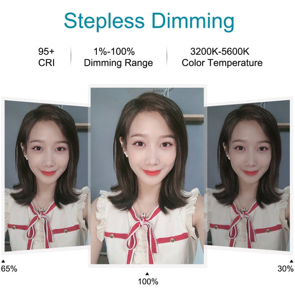 PULUZ 11.8 inch 30cm Light + 1.1m Tripod Mount Curved Surface USB 3 Modes Dimmable Dual Color Temperature LED Ring Vlogging Video Light  Live Broadcast Kits with Phone Clamp