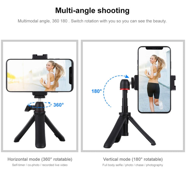 PULUZ Selfie Sticks Tripod Mount + Phone Clamp with Tripod Adapter & Long Screw