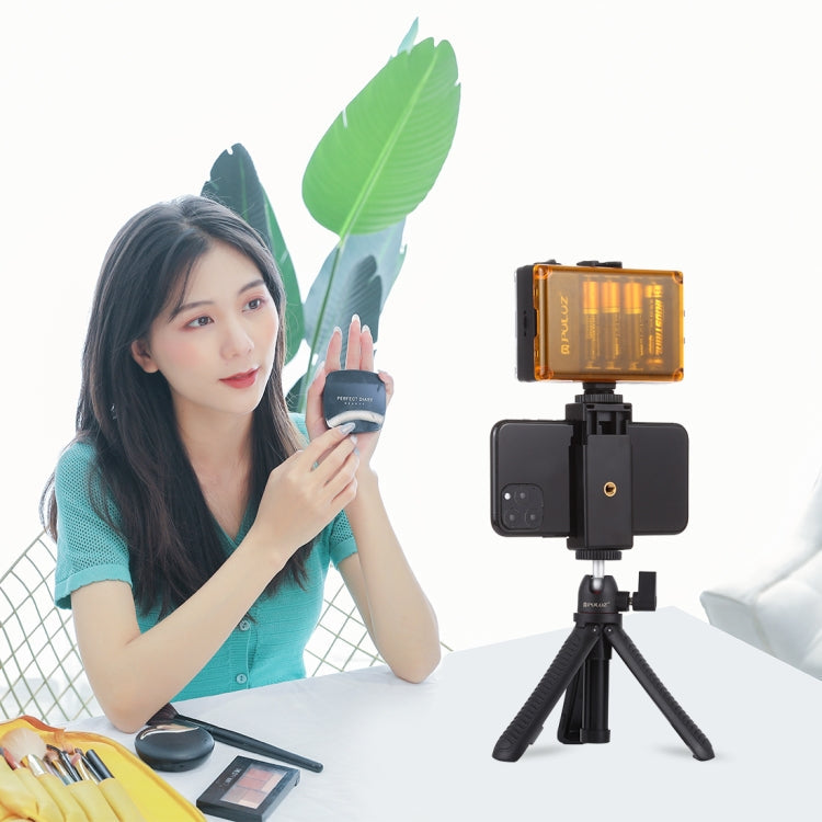 PULUZ Selfie Sticks Tripod Mount + Phone Clamp with Tripod Adapter & Long Screw