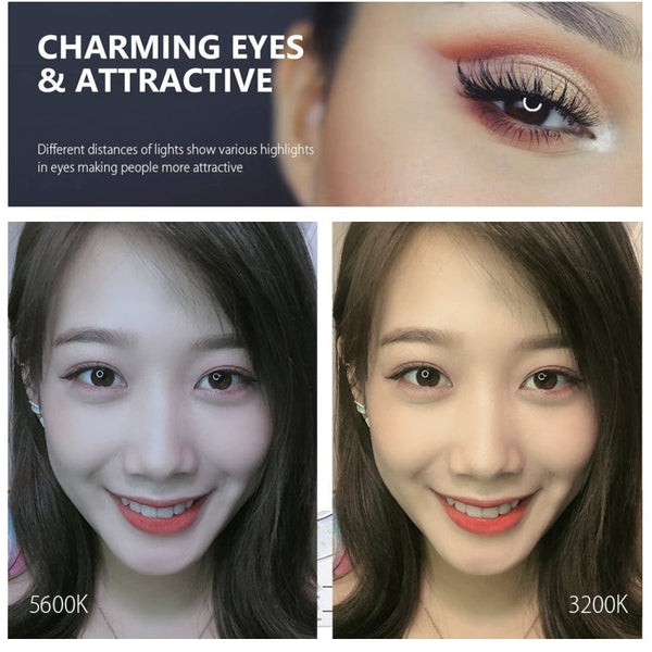 PULUZ 7.9 inch 20cm Ring Curved Light + Desktop Arm Stand USB 3 Modes Dimmable Dual Color Temperature LED Vlogging Selfie Photography Video Lights with Phone Clamp