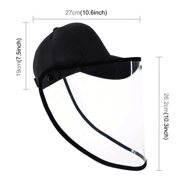 50 PCS Anti-Saliva Splash Anti-Spitting Anti-Fog Anti-Oil Protective Baseball Cap Mask Removable Face Shield